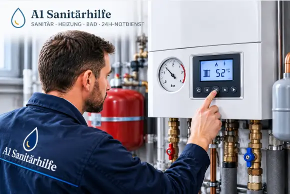 Heizungsanlage mit sichtbarem Manometer